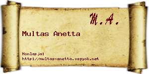 Multas Anetta névjegykártya